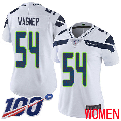 Seattle Seahawks Limited White Women Bobby Wagner Road Jersey NFL Football #54 100th Season Vapor Untouchable->women nfl jersey->Women Jersey